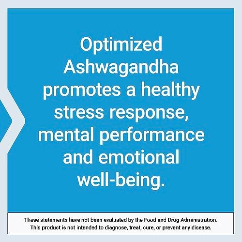 Life Extension Optimized Ashwagandha   Stress Management Supplement for a Healthy Stress Response  Focus  Memory  Stress Relief   Vegetarian  Gluten Free  Non GMO  60 Capsules