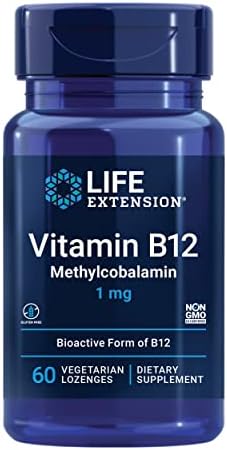 Life Extension Vitamin B12 Methylcobalamin  Nerve Health Supplement  Cognitive Support  Energy Vitamin  methylcobalamin B12  1 mg  Quick Dissolving  Vegetarian  60 lozenges
