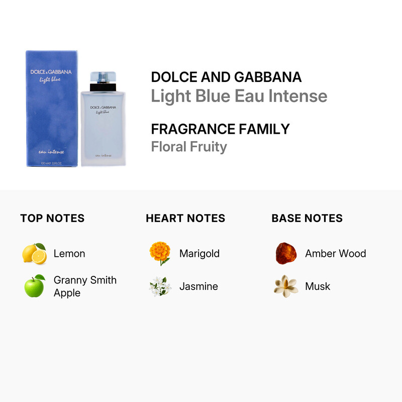 Light Blue Eau Intense / EDP Spray 3 3 oz  100 ml   w 