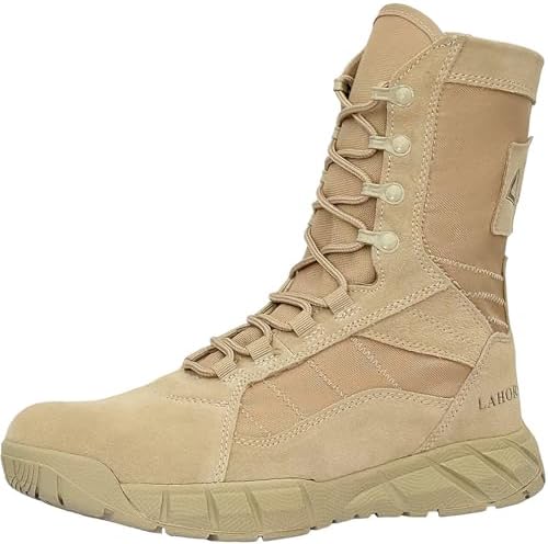 Lightweight Man Tactical Military Boots Combat Boots Anti Collision Side Zipper Training Lace Up Outdoor Hiking Breathable Shoe