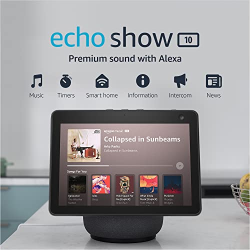 Like New Amazon Echo Show 10  HD smart display with premium sound  motion and Alexa  Charcoal