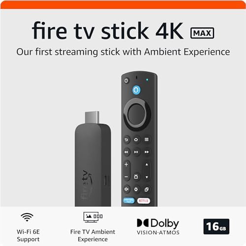 Like New Amazon Fire TV Stick 4K Max streaming device  newest model  supports Wi Fi 6E  free & live TV without cable or satellite