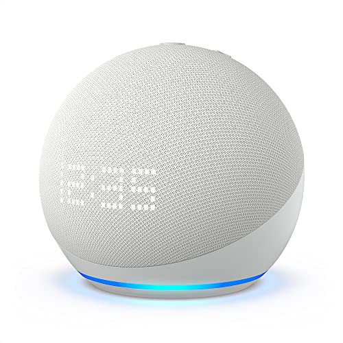Like New Echo Dot  5th Gen  2022 release  with clock   Smart speaker with clock and Alexa   Glacier White
