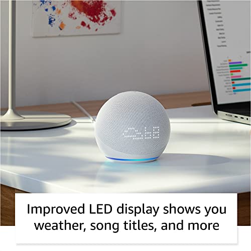 Like New Echo Dot 5th Gen 2022 release with clock Smart speaker with clock and Alexa Glacier White