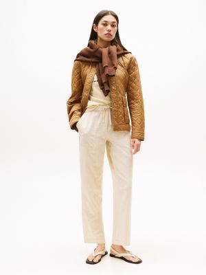 Talla: S - Linen Blend Stripe Pull On Pant