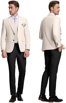 Linen Mens Suit Jacket Retro Blazer Casual Slim Fit Blazers Tux Jackets Wedding Prom Suit Separates Linen Sport Coat for Men