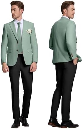 Linen Mens Suit Jacket Retro Blazer Casual Slim Fit Blazers Tux Jackets Wedding Prom Suit Separates Linen Sport Coat for Men