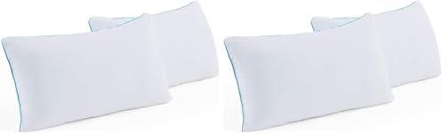 Linenspa Two Pack Shredded Gel Memory Foam Pillow  King Size   Cooling Bed Pillow   Soft and Supportive   Side  Stomach  and Back Sleepers   Pack of 2   CertiPur Certified