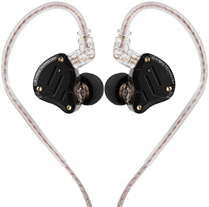 Linsoul KZ ZS10 Pro  4BA 1DD 5 Driver in Ear Monitor  HiFi Wired Earbuds  Gaming Earbuds  Hybrid IEM Earphones with Stainless Steel Faceplate  Detachable Cable for Musician with Mic  Black 