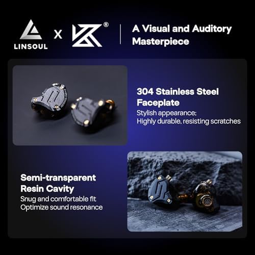Linsoul KZ ZS10 Pro  4BA 1DD 5 Driver in Ear Monitor  HiFi Wired Earbuds  Gaming Earbuds  Hybrid IEM Earphones with Stainless Steel Faceplate  Detachable Cable for Musician with Mic  Black 