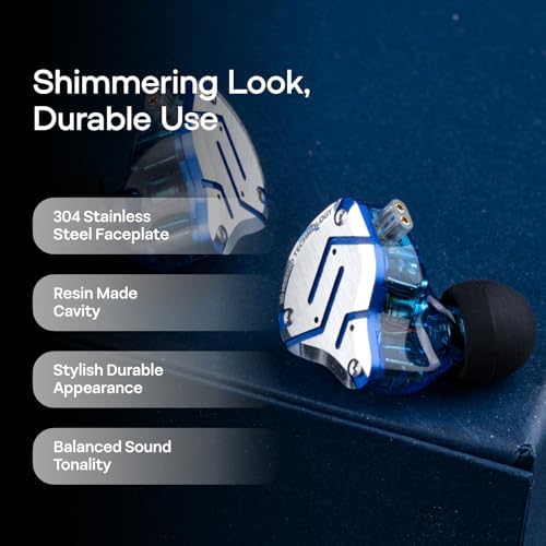 Linsoul KZ ZS10 Pro  4BA 1DD 5 Driver in Ear Monitor  HiFi Wired Earbuds  Gaming Earbuds  Hybrid IEM Earphones with Stainless Steel Faceplate  Detachable Cable for Musician with Mic  Black 