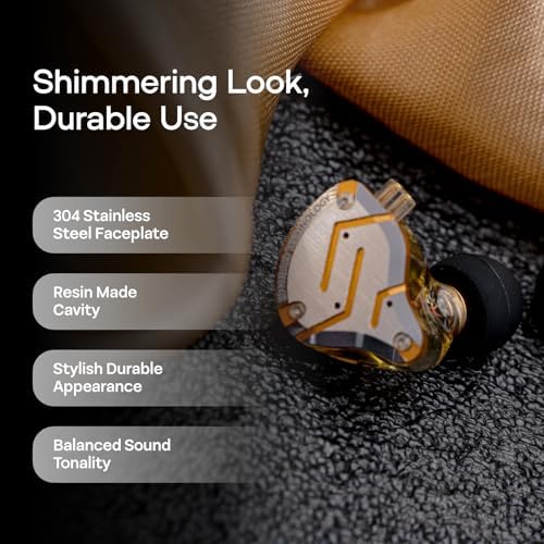 Linsoul KZ ZS10 Pro  4BA 1DD 5 Driver in Ear Monitor  HiFi Wired Earbuds  Gaming Earbuds  Hybrid IEM Earphones with Stainless Steel Faceplate  Detachable Cable for Musician with Mic  Black 