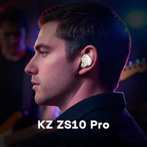 Linsoul KZ ZS10 Pro  4BA 1DD 5 Driver in Ear Monitor  HiFi Wired Earbuds  Gaming Earbuds  Hybrid IEM Earphones with Stainless Steel Faceplate  Detachable Cable for Musician with Mic  Black 