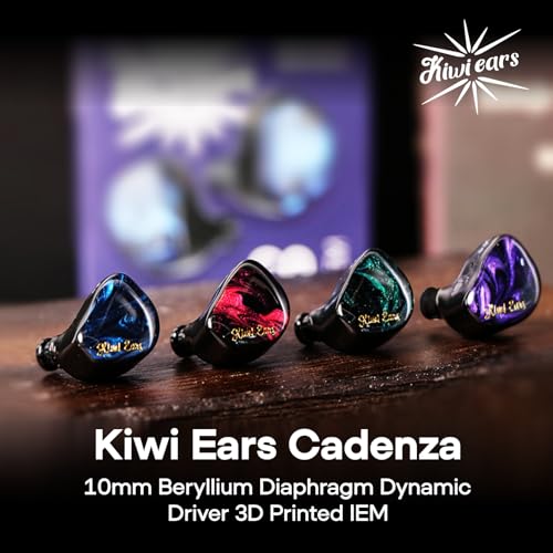 Linsoul Kiwi Ears Cadenza 10mm Beryllium Dynamic Driver IEM 3D Printed with Detachable Interchangeable Plug 0 78 2pin 3 5mm IEM Cable for Musician Audiophile  Blue