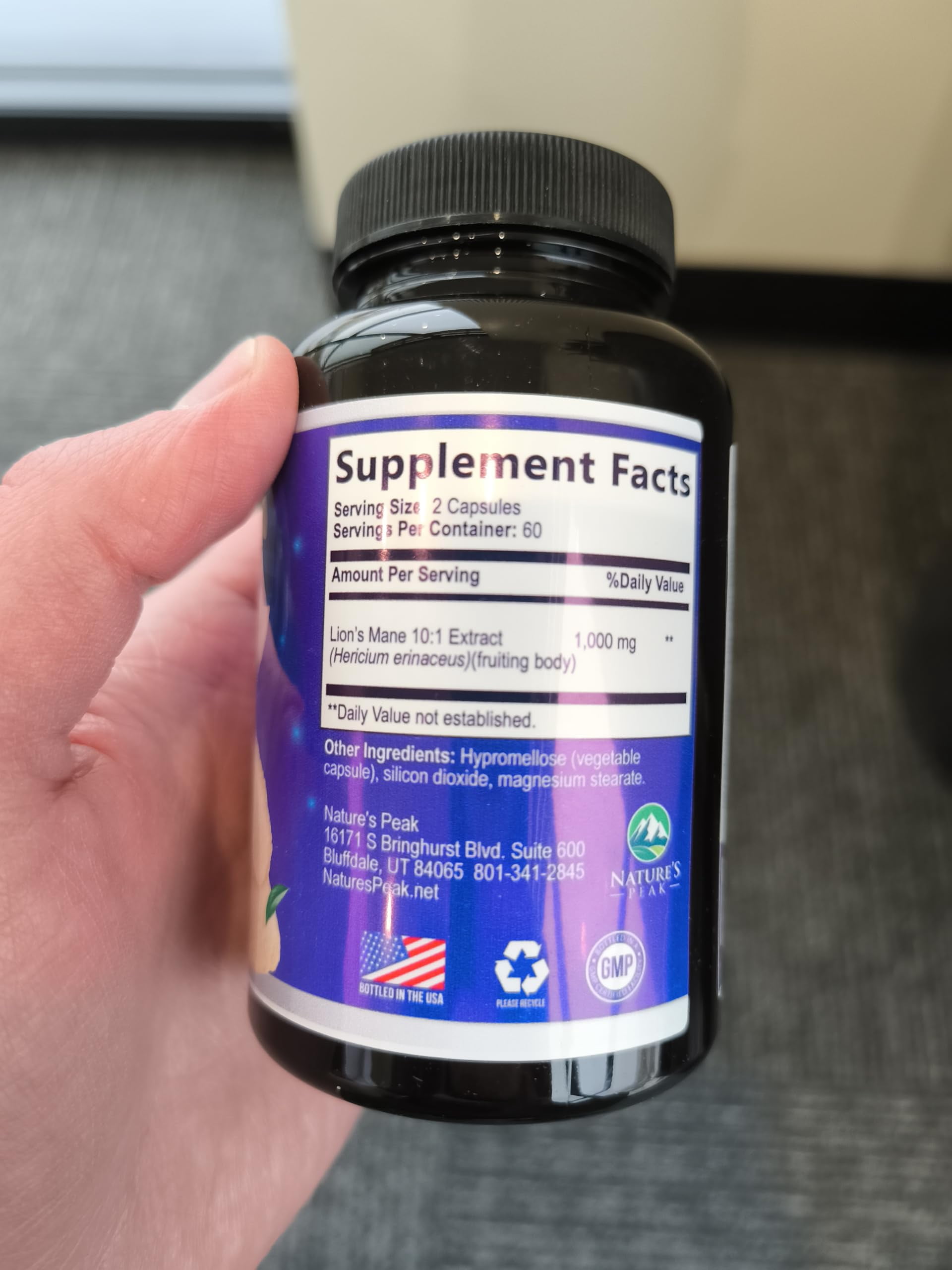 Lions Mane Supplement   Lions Mane 1000mg Per Serving   Extra Strength Lion s Mane Mushroom   Superfood for Natural Memory & Focus Support  Brain  Immune Health Support   USA Bottled   120 Capsules