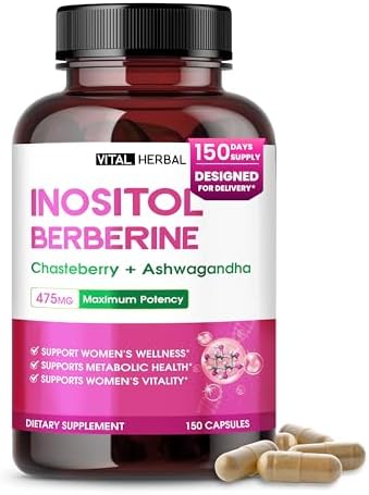 Liposomal Inositol with Berberine  Chasteberry & Ashwagandha   Supports Women s Wellness  Hormone Balance & Metabolism   150 Capsules