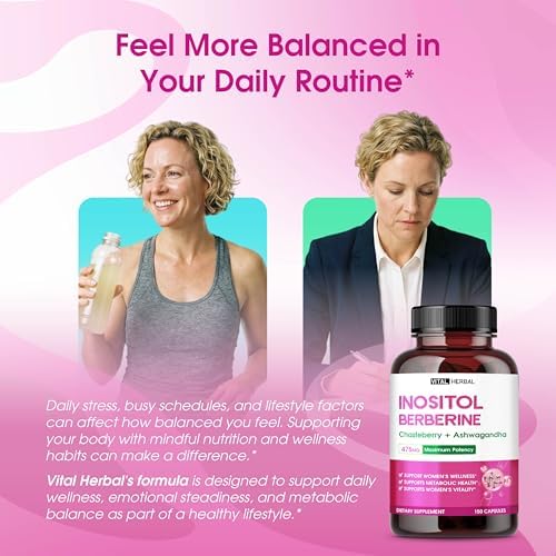 Liposomal Inositol with Berberine  Chasteberry & Ashwagandha   Supports Women s Wellness  Hormone Balance & Metabolism   150 Capsules