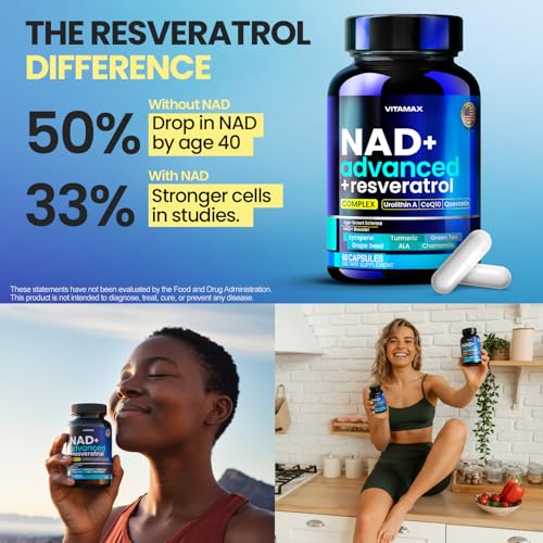 Liposomal NAD  Supplement Extra Strength   Urolithin A  Resveratrol  CoQ10   Women & Men   ALA  Green Tea  Quercetin  Lycopene   High Purity  Energy & Regeneration   Made in USA   60ct