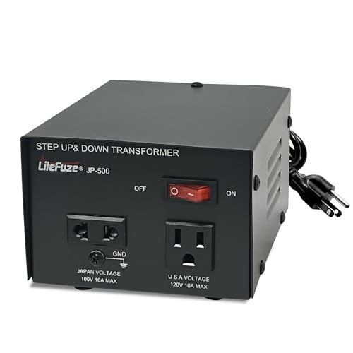 LiteFuze 2000 Watt Japan Voltage Converter Transformer Step Up/Down   100v to 120v / 120v to 100v Japanese Power Converter   Fully Grounded Cord CE Certified