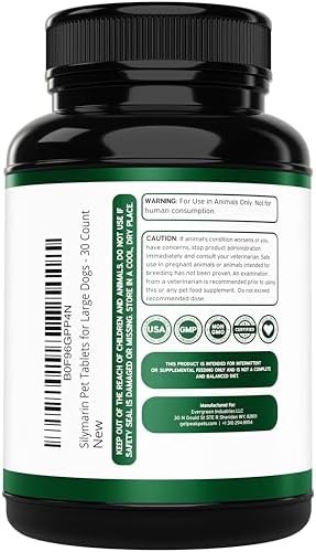 Liver Support for Dogs  30 Count  Dog Liver Supplement with S adenosyl L methionine  SAM e   & Silybum  Milk Thistle  Supplement for Large Dog  Third Party Tested & Non GMO   30 Chewable Tablets