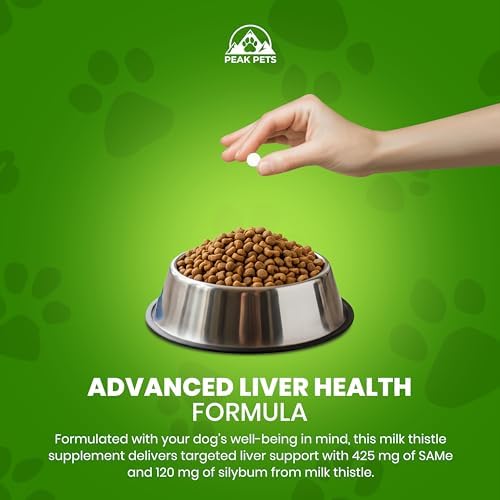 Liver Support for Dogs  30 Count  Dog Liver Supplement with S adenosyl L methionine  SAM e   & Silybum  Milk Thistle  Supplement for Large Dog  Third Party Tested & Non GMO   30 Chewable Tablets