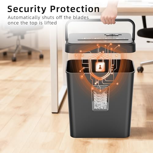 Locksworth 8 Sheet Paper Shredder  4 23 Gallon Cross Cut Shredder for Home Office  P 4 High Security Shredders for Credit Card Staple Clip  Portable Handle Design