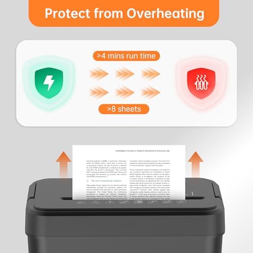Locksworth 8 Sheet Paper Shredder  4 23 Gallon Cross Cut Shredder for Home Office  P 4 High Security Shredders for Credit Card Staple Clip  Portable Handle Design