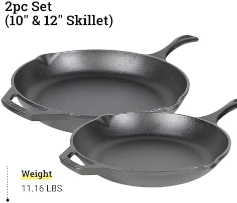 Lodge Chef Collection 2pc Set  10 & 12 Skillet 