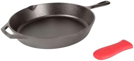 Lodge Seasoned Cast Iron Skillet 12 Inches   Quality Frying Pan for the Stove  Oven  Grill & Campfire   Includes Silicone Hot Handle Holder   Non Toxic  Nonstick & Long Lasting