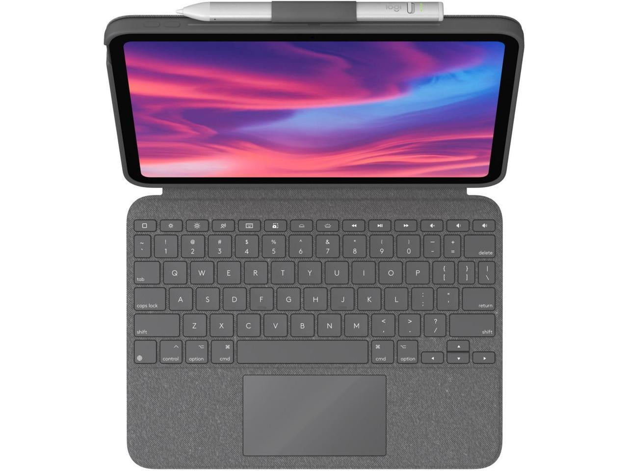 Logitech Combo Touch  Detachable iPad Keyboard Case  10th gen and A16  with Large Precision Trackpad  Full Size Backlit Keyboard  and Smart Connector Technology  Oxford Gray
