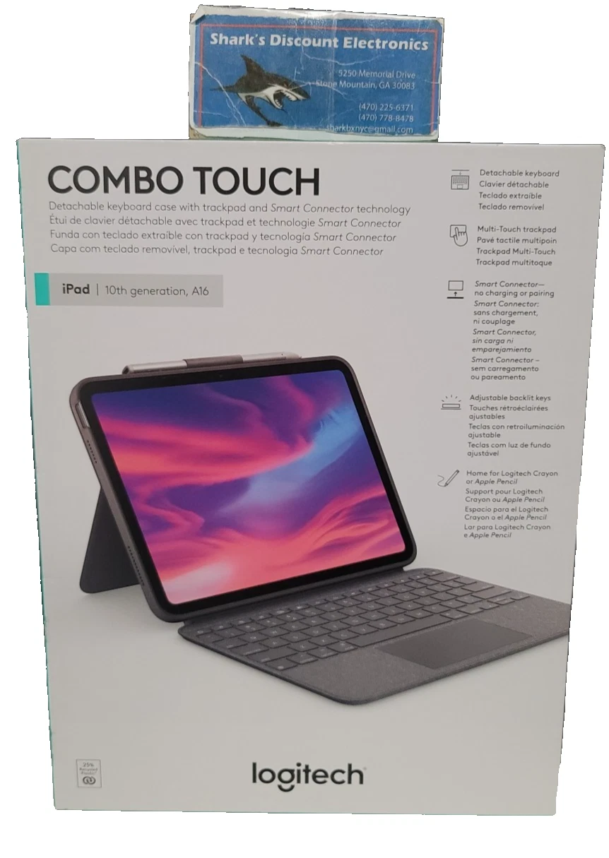 Logitech Combo Touch Keyboard Case for Apple iPad 10th Gen & A16 Oxford Gray