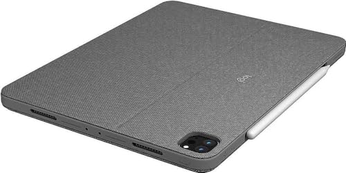 Logitech Combo Touch iPad Pro 12 9 inch 5th  6th gen   2021  2022 Keyboard Case  Detachable Backlit Keyboard with Kickstand  Click Anywhere Trackpad  Smart Connector   Oxford Gray  Renewed