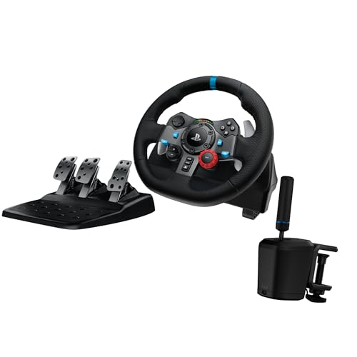 Logitech G29 Driving Force Racing Wheel and Floor Pedals  Real Force Feedback  Stainless Steel Paddle Shifters  Leather Steering Wheel Cover for PS5  PS4  PC  Mac   Black