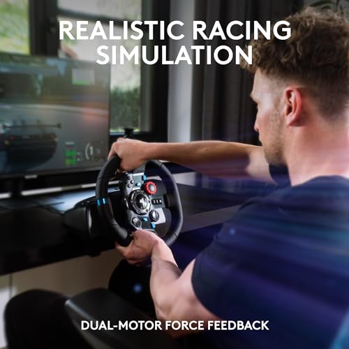 Logitech G29 Driving Force Racing Wheel and Pedals  Force Feedback  Real Leather   Logitech G Driving Force Shifter   For PS5  PS4 and PC  Mac   Black