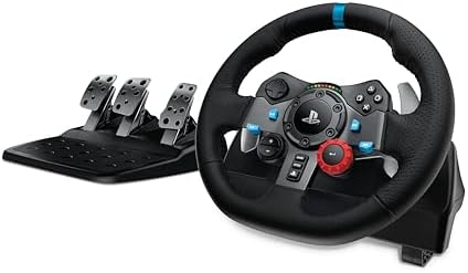 Logitech G29 Driving Force Racing Wheel and Floor Pedals  Real Force Feedback  Stainless Steel Paddle Shifters  Leather Steering Wheel Cover for PS5  PS4  PC  Mac   Black