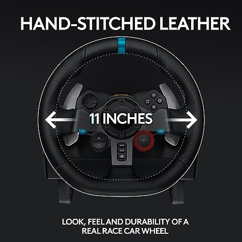 Logitech G29 Driving Force Racing Wheel and Floor Pedals  Real Force Feedback  Stainless Steel Paddle Shifters  Leather Steering Wheel Cover for PS5  PS4  PC  Mac   Black