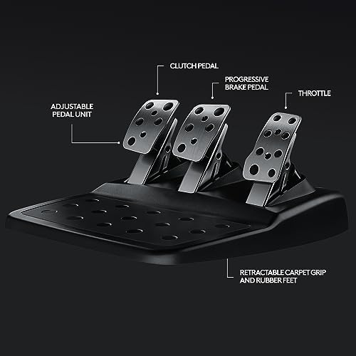 Logitech G29 Driving Force Racing Wheel and Floor Pedals  Real Force Feedback  Stainless Steel Paddle Shifters  Leather Steering Wheel Cover for PS5  PS4  PC  Mac   Black