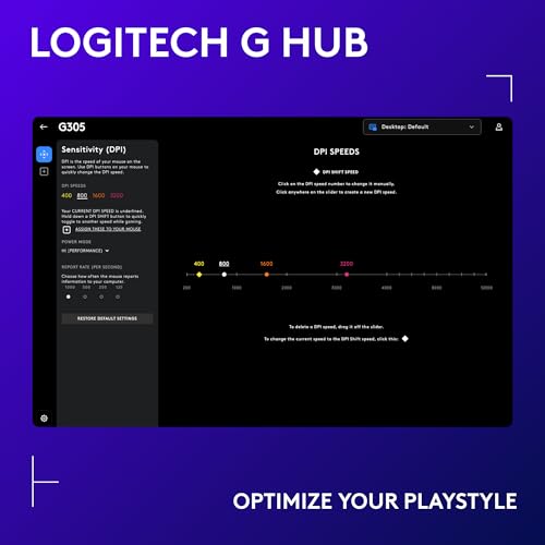 Logitech G305 LIGHTSPEED Wireless Gaming Mouse  Hero 12K Sensor  12 000 DPI  Lightweight  6 Programmable Buttons  250h Battery Life  On Board Memory  PC/Mac   White