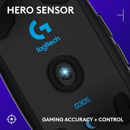 Logitech G305 Lightspeed Wireless Gaming Mouse  Hero Sensor  12 000 DPI  Lightweight  6 Programmable Buttons  250h Battery  On Board Memory  Compatible with PC  Mac   Black