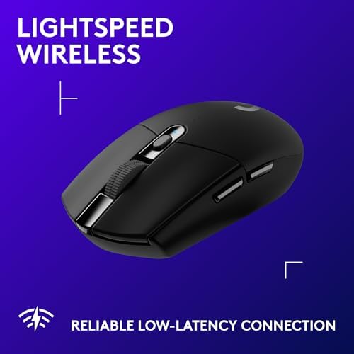 Logitech G305 Lightspeed Wireless Gaming Mouse  Hero Sensor  12 000 DPI  Lightweight  6 Programmable Buttons  250h Battery  On Board Memory  Compatible with PC  Mac   Black
