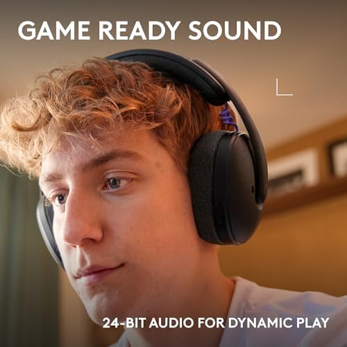 Logitech G Auriculares inalámbricos Bluetooth 325 Lightspeed para juegos, comodidad durante todo el día, micrófono integrado con reducción de ruido, audio de 24 bits, duración de la batería de más de 24 horas, para PC, PlayStation, Switch, móvil, negro