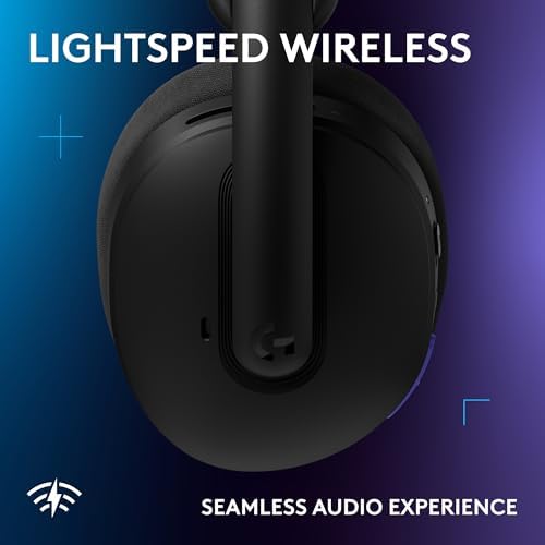 Logitech G Auriculares inalámbricos Bluetooth 325 Lightspeed para juegos, comodidad durante todo el día, micrófono integrado con reducción de ruido, audio de 24 bits, duración de la batería de más de 24 horas, para PC, PlayStation, Switch, móvil, negro