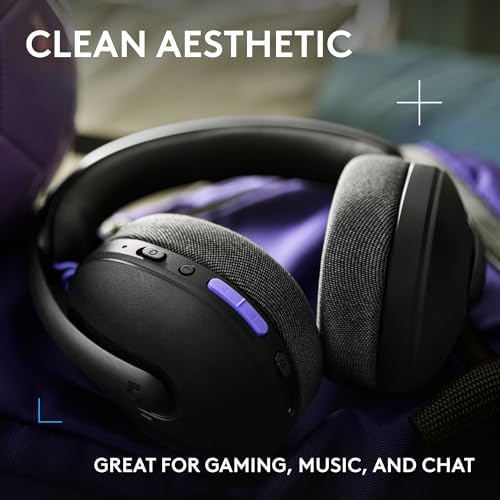 Logitech G Auriculares inalámbricos Bluetooth 325 Lightspeed para juegos, comodidad durante todo el día, micrófono integrado con reducción de ruido, audio de 24 bits, duración de la batería de más de 24 horas, para PC, PlayStation, Switch, móvil, negro
