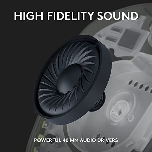 Logitech G435 LIGHTSPEED and Bluetooth Wireless Gaming Headset   Lightweight over ear headphones  built in mics  18h battery  compatible with Dolby Atmos  PC  Mobile   Black
