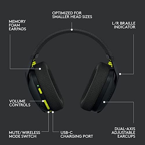 Logitech G435 Lightspeed & Bluetooth Wireless Gaming Headset   Lightweight Over Ear Headphones  Built in mics  18h Battery  Dolby Atmos  PC  PS4  PS5  Nintendo Switch/Switch 2  Mobile   Black