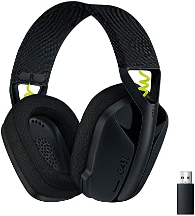 Logitech G435 Lightspeed & Bluetooth Wireless Gaming Headset   Lightweight Over Ear Headphones  Built in mics  18h Battery  Dolby Atmos  PC  PS4  PS5  Nintendo Switch/Switch 2  Mobile   Black