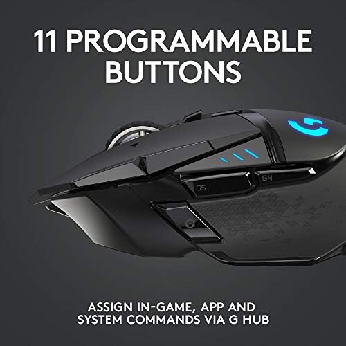 Logitech G502 Lightspeed Wireless Gaming Mouse with Hero 25K Sensor  PowerPlay Compatible  Tunable Weights and Lightsync RGB   Black