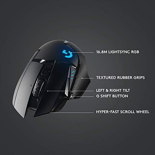 Logitech G502 Lightspeed Wireless Gaming Mouse with Hero 25K Sensor  PowerPlay Compatible  Tunable Weights and Lightsync RGB   Black