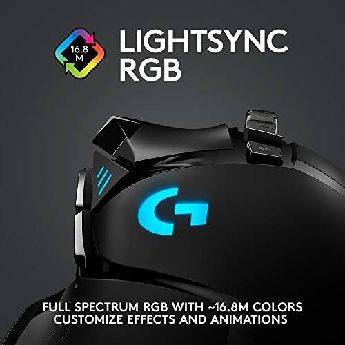 Logitech G502 Lightspeed Wireless Gaming Mouse with Hero 25K Sensor  PowerPlay Compatible  Tunable Weights and Lightsync RGB   Black