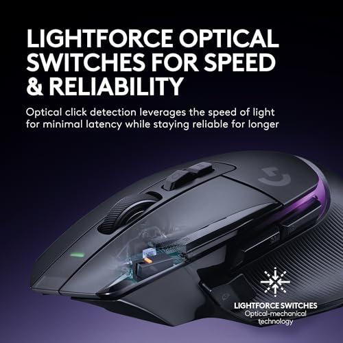 Logitech G502 X Plus Wireless Gaming Mouse   LIGHTSPEED Optical  LIGHTFORCE Switches  LIGHTSYNC RGB  HERO 25K Sensor for PC/Mac   Black